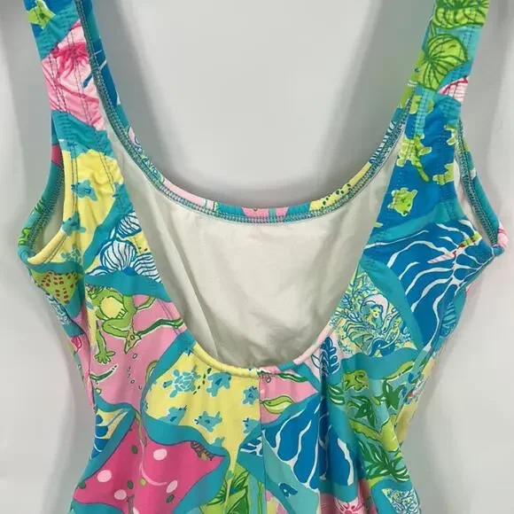 Lily Pulitzer Women's Blue & Pink Print 1 Piece Swimsuit Size Small - Picture 5 of 11